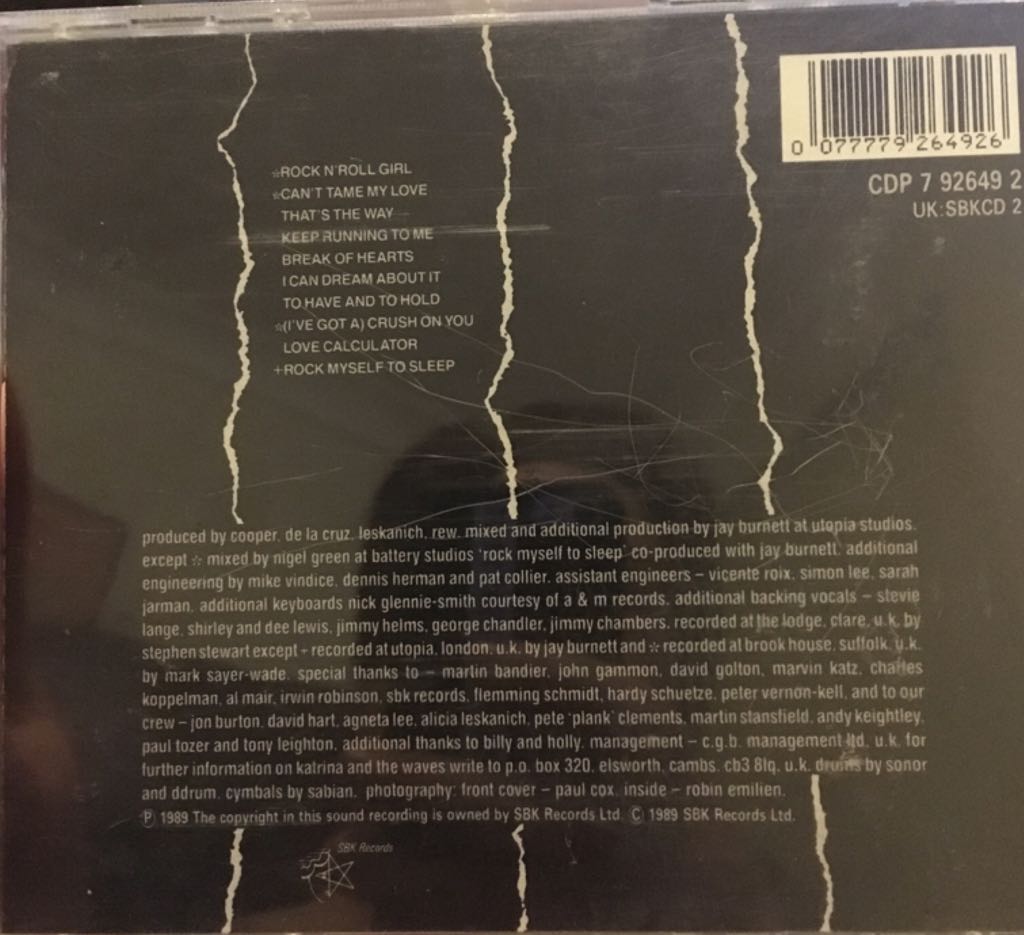 Break of Hearts - Katrina and the Waves (CD) music collectible [Barcode 0077779264926] - Main Image 2