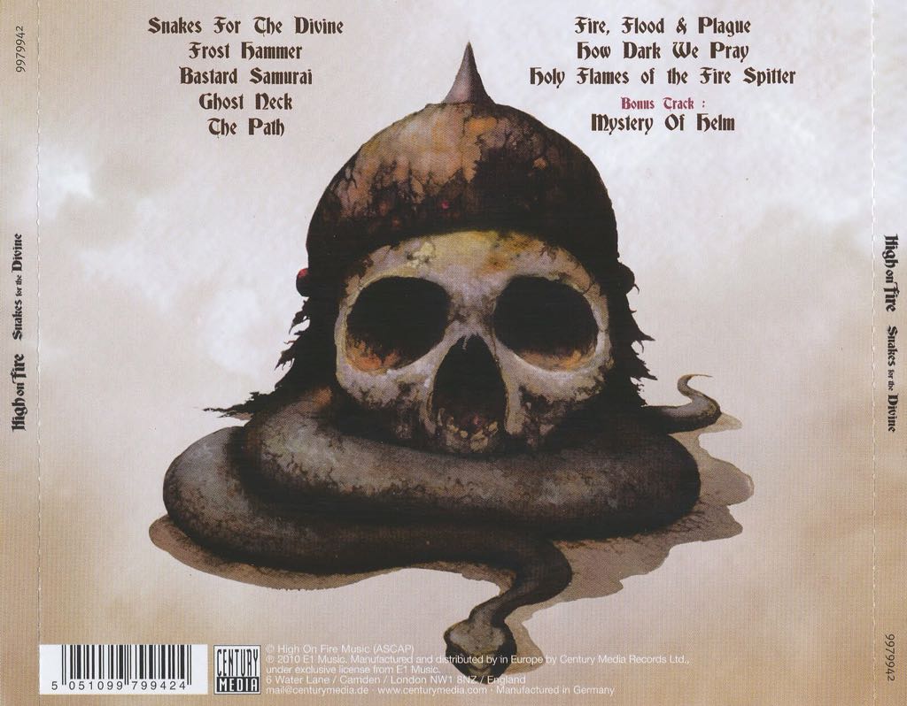 Snakes For The Divine - High On Fire (CD) music collectible [Barcode 099923201021] - Main Image 2