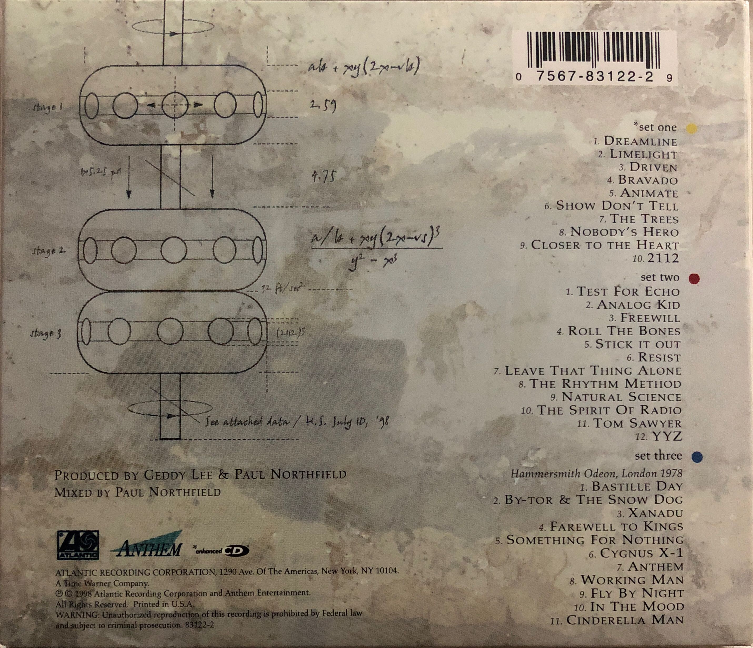 Different Stages • Live - Rush (CD - 202) music collectible [Barcode 075678312229] - Main Image 2