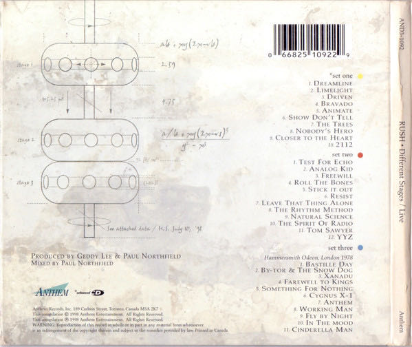 Different Stages • Live - Rush (CD - 202) music collectible [Barcode 075678312229] - Main Image 4