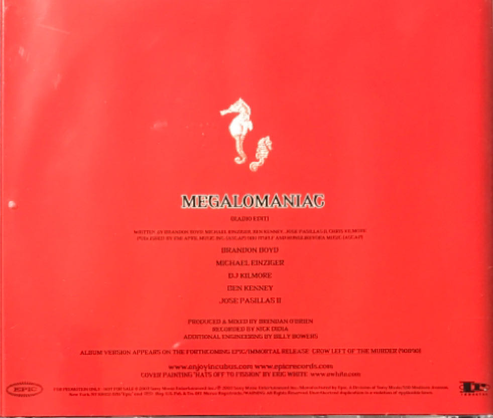 Megalomaniac - Incubus (CD) music collectible [Barcode 074645818429] - Main Image 2