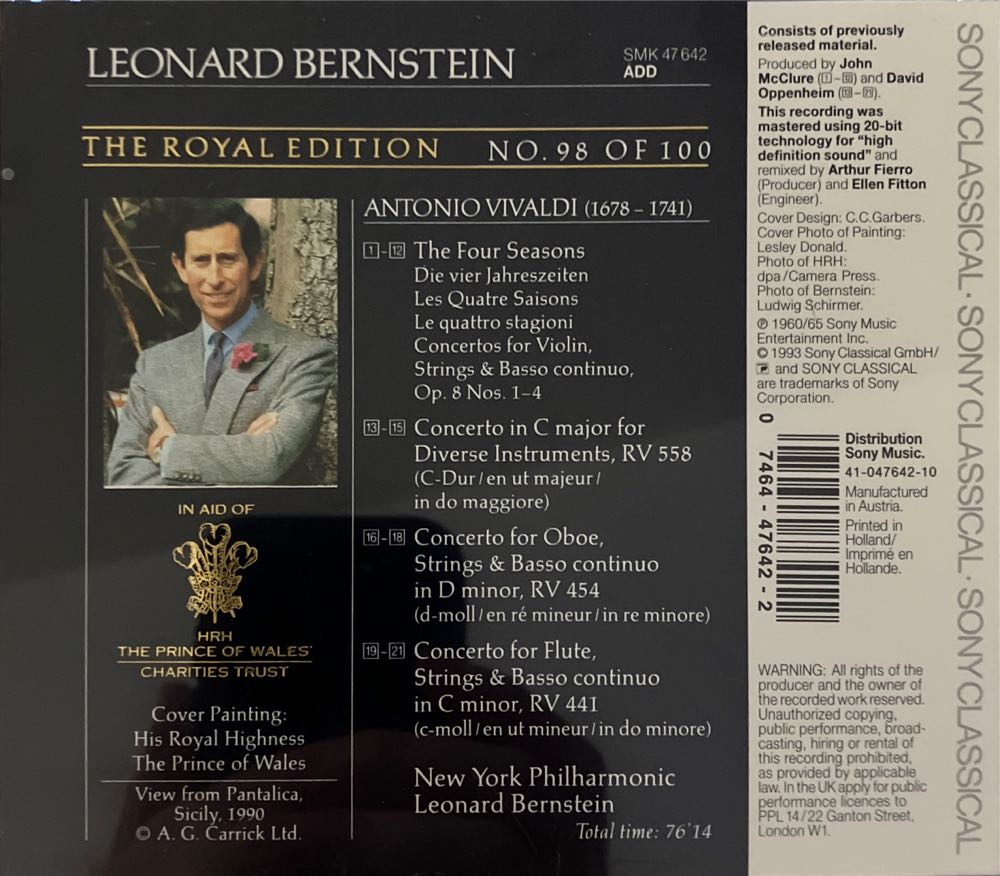 Vivaldi - The Four Seasons - Classical Gallery (CD) music collectible [Barcode 074644764222] - Main Image 2