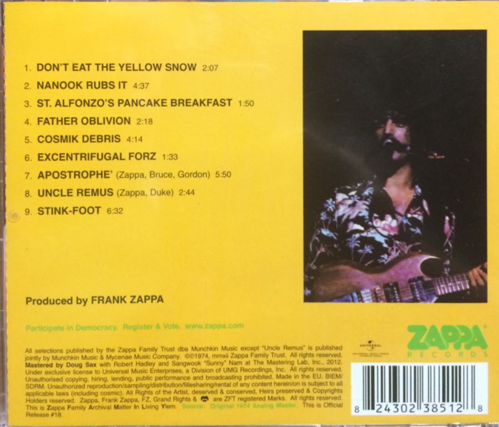 Apostrophe (’) - Frank Zappa (CD - 32) music collectible [Barcode 824302385128] - Main Image 2