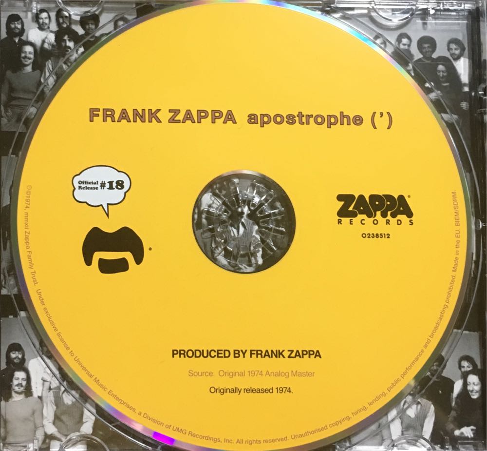 Apostrophe (’) - Frank Zappa (CD - 32) music collectible [Barcode 824302385128] - Main Image 3