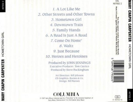 #01 Hometown Girl - Carpenter, Mary Chapin (MP3) music collectible [Barcode 074644075823] - Main Image 2