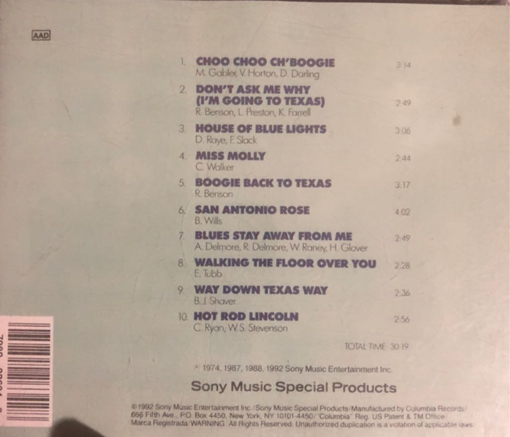 Swing Time - Asleep At The Wheel (CD) music collectible [Barcode 079892263428] - Main Image 2