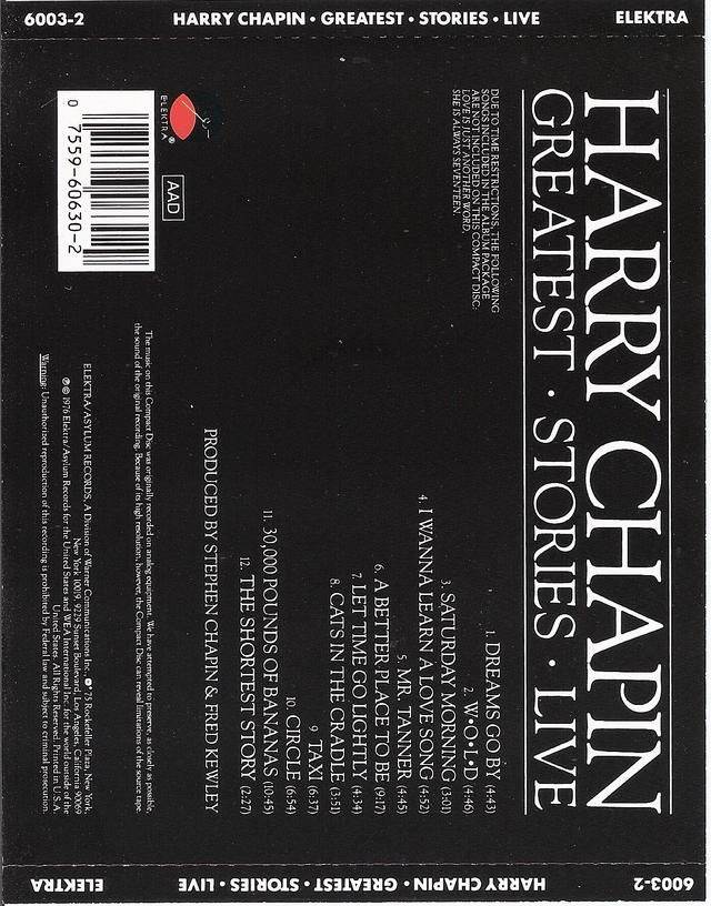 Greatest Stories Live - Chapin, Harry (CD) music collectible - Main Image 2
