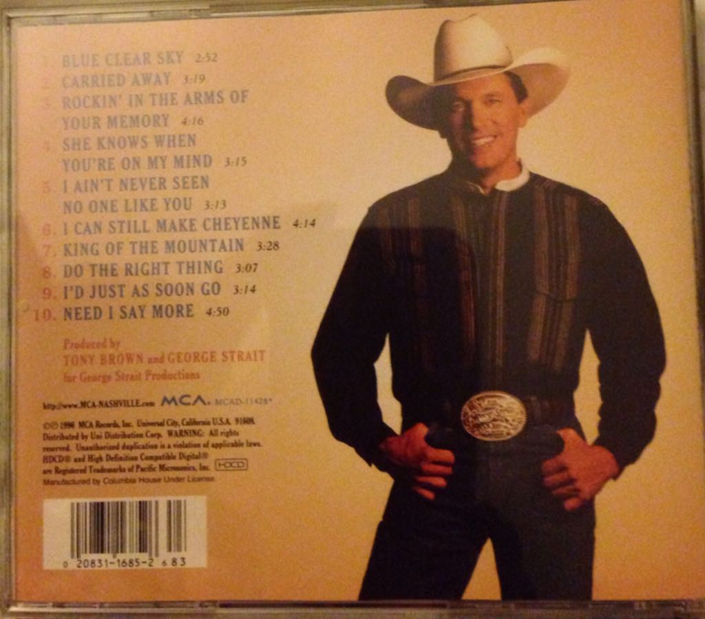 Blue Clear Sky - George Strait (CD - 37) music collectible - Main Image 2