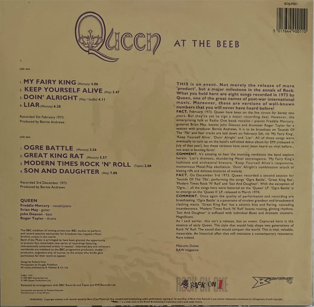 At The Beeb - Queen (12”) music collectible [Barcode 5017644900110] - Main Image 2