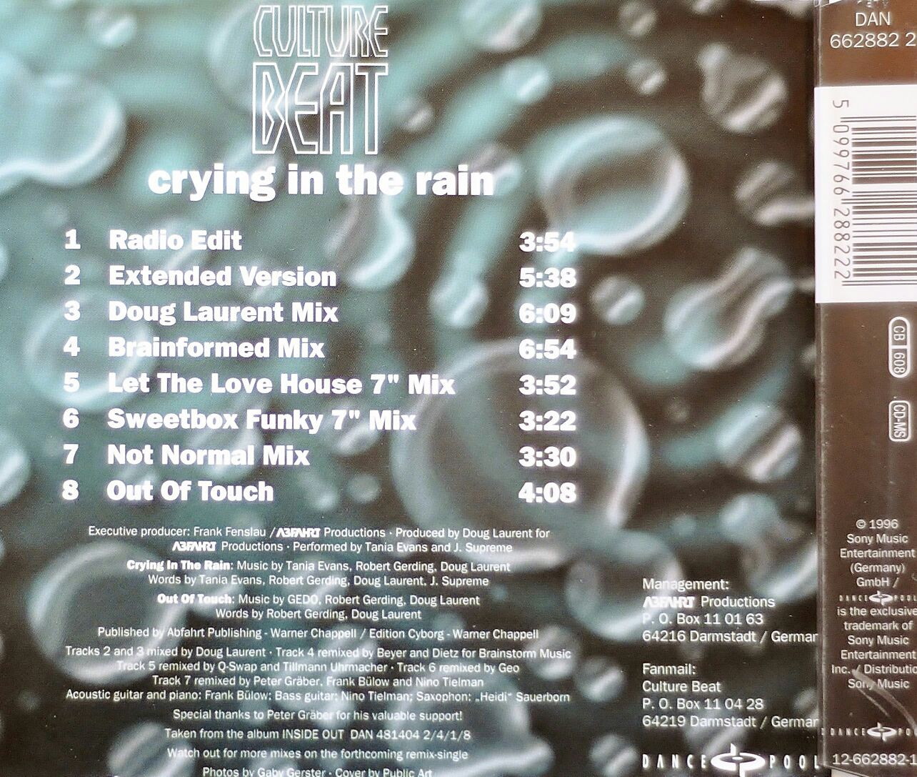 Crying In The Rain - Culture Beat (CD) music collectible [Barcode 5099766288222] - Main Image 2