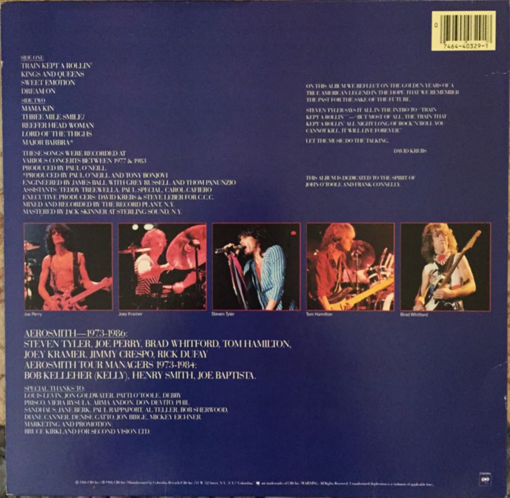 Classics Live - Aerosmith (12” - 38) music collectible [Barcode 074644032918] - Main Image 2