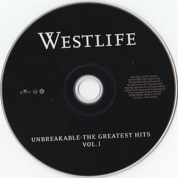 Unbreakable The Greatest Hits Vol 1 - Westlife (CD - 70) music collectible [Barcode 743219759023] - Main Image 3