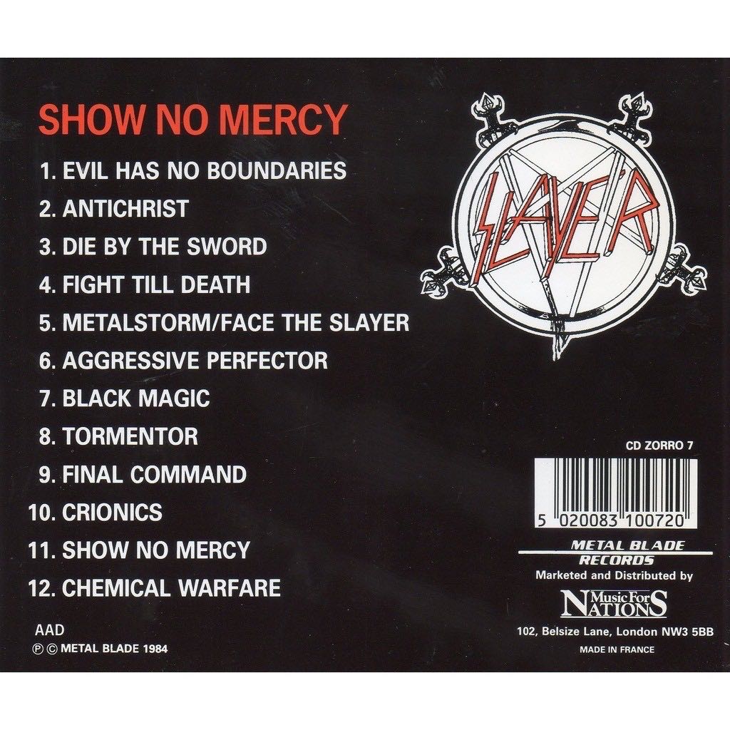Show No Mercy - Slayer (12” - 35) music collectible [Barcode 5020083100720] - Main Image 2
