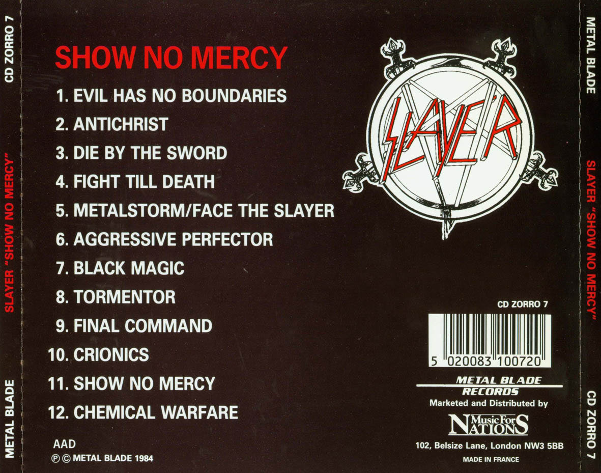 Show No Mercy - Slayer (CD - 35) music collectible [Barcode 9328082009478] - Main Image 2
