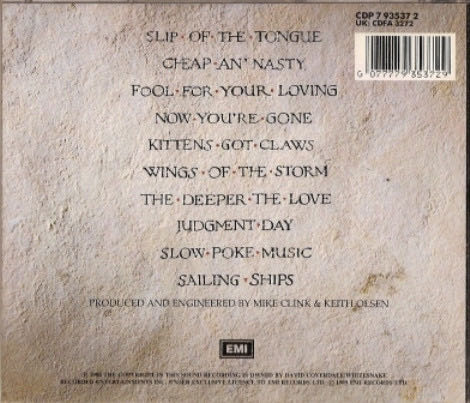 Slip Of The Tongue - Whitesnake (CD - 47) music collectible [Barcode 075992424929] - Main Image 4