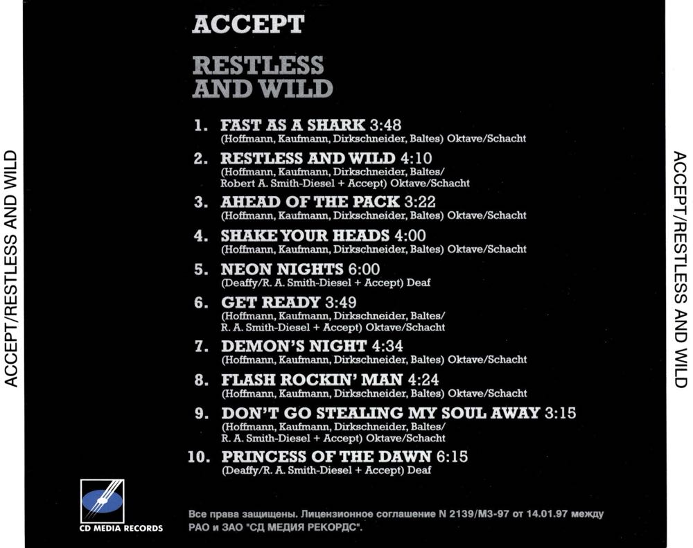 Restless and Wild - Accept (Cassette) music collectible [Barcode 074643921343] - Main Image 2