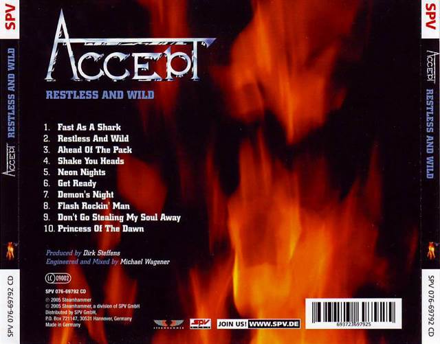 Restless and Wild - Accept (CD - 4349) music collectible [Barcode 886972420622] - Main Image 2