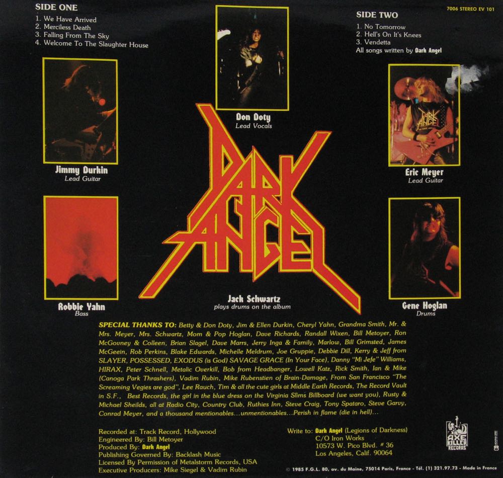 We Have Arrived - Dark Angel (CD-R - 33:13) music collectible [Barcode 3369043470063] - Main Image 3