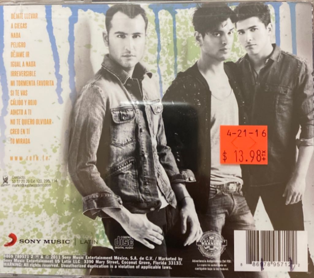 Peligro - Reik (CD) music collectible [Barcode 886978957122] - Main Image 2