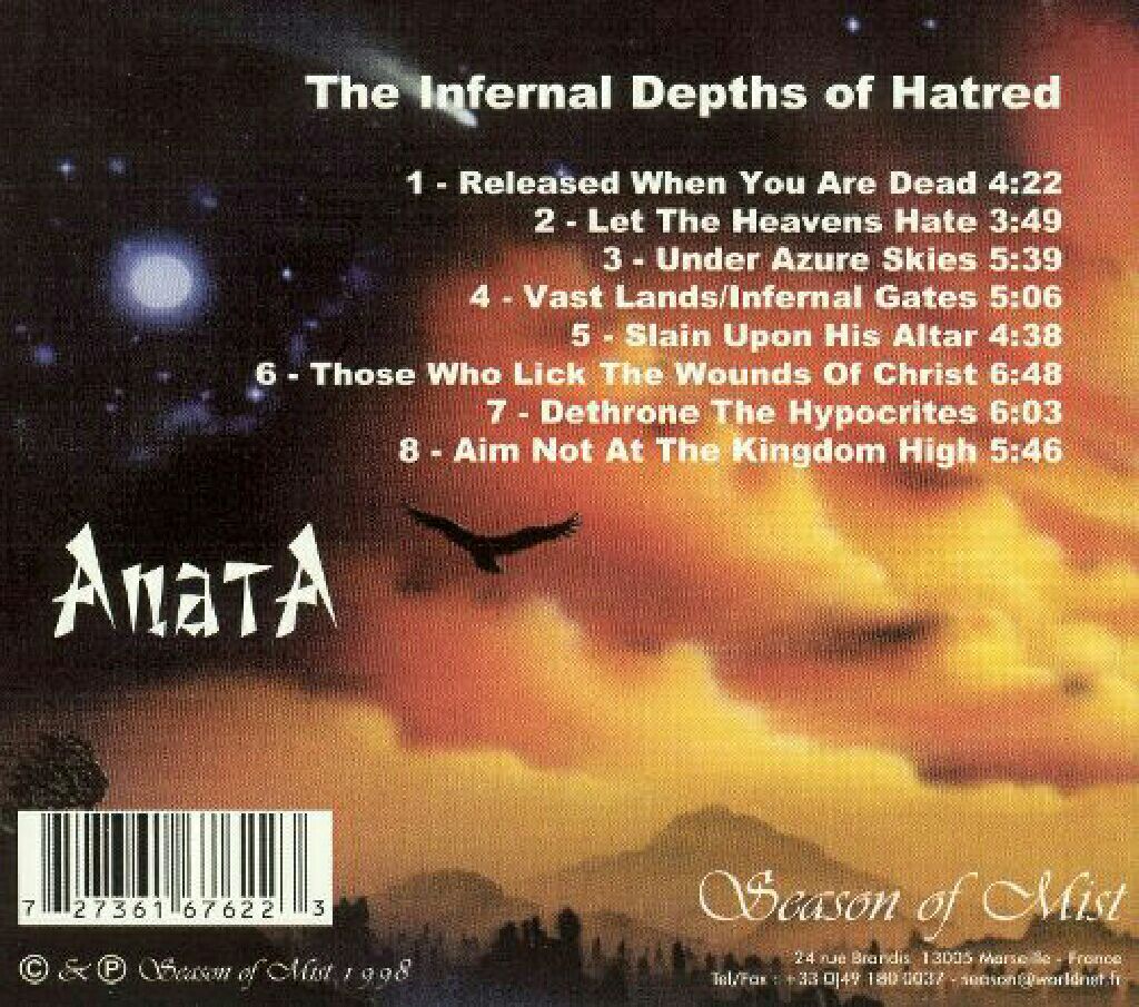 The Infernal Depths of Hatred - Anata (CD) music collectible [Barcode 727361676223] - Main Image 2