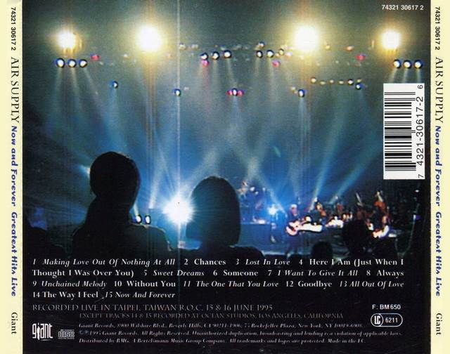 Greatest Hits Live: Now and Forever - Air Supply (CD) music collectible [Barcode 075992464826] - Main Image 2