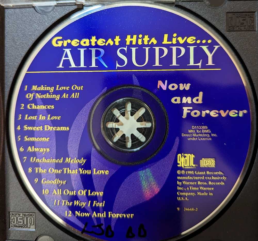 Greatest Hits Live: Now and Forever - Air Supply (CD) music collectible [Barcode 075992464826] - Main Image 4