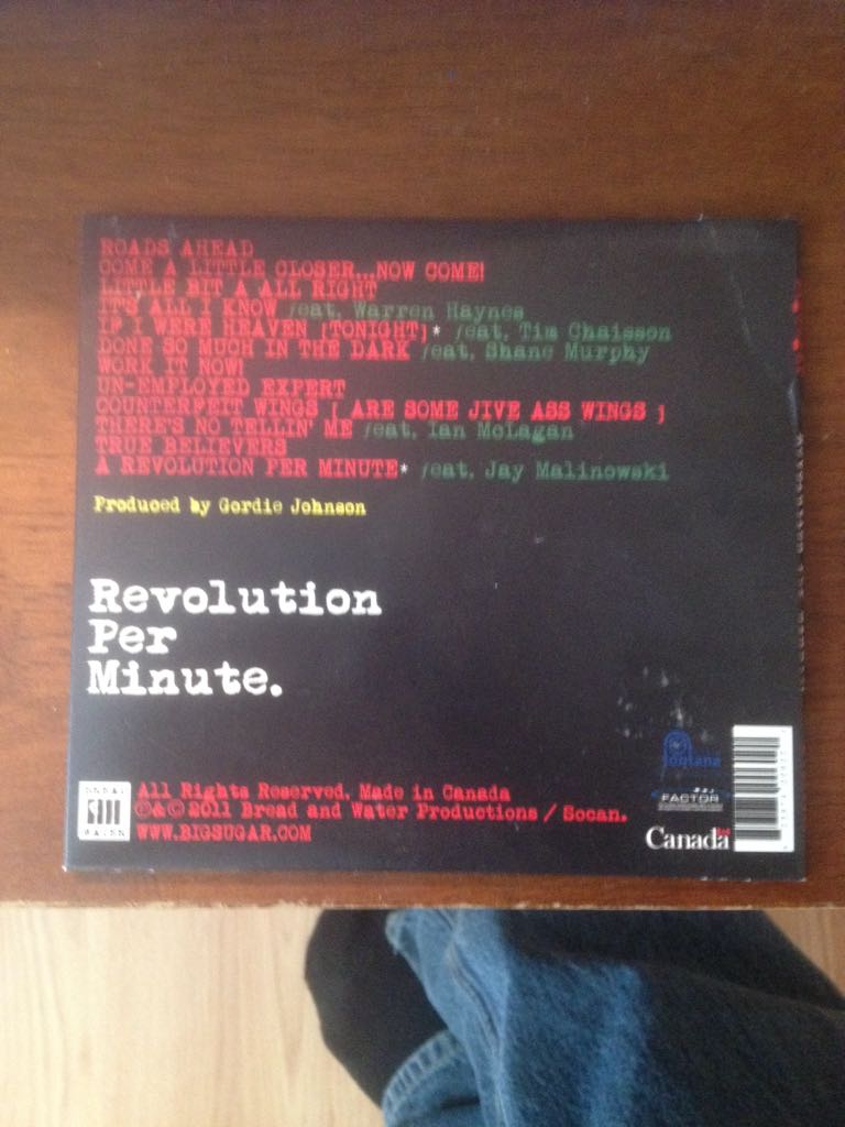 Revolution Per Minute  - Big Sugar (CD) music collectible - Main Image 2