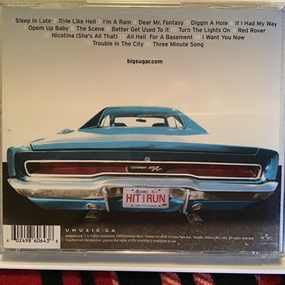Hit and Run - Big Sugar (CD) music collectible [Barcode 602498606438] - Main Image 2