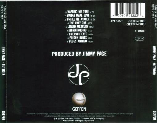 #02 Outrider - Page, Jimmy (CD - 35:59) music collectible [Barcode 075992418829] - Main Image 2