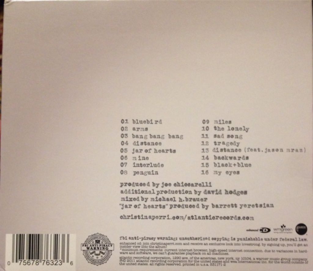 Lovestrong - Perri, Christina (CD - 59) music collectible [Barcode 075678763236] - Main Image 2