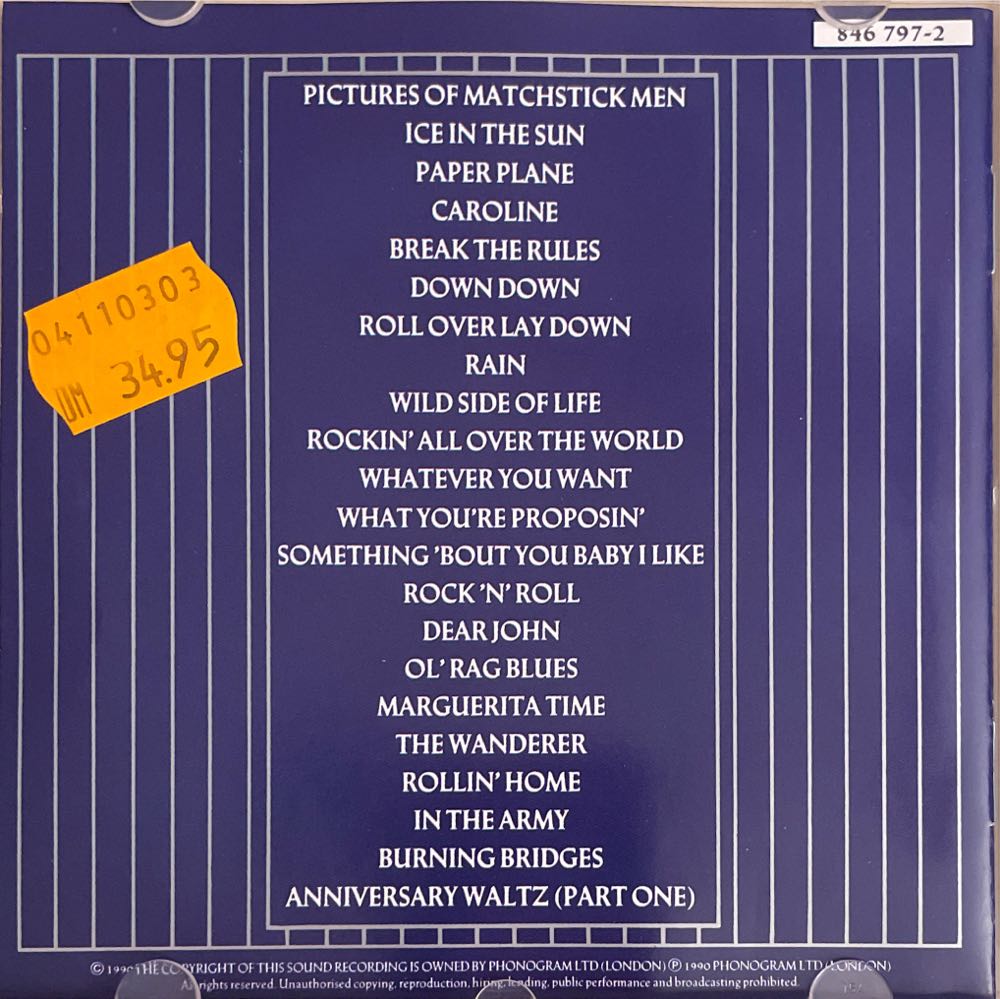 Rocking All Over The Years - Status Quo (CD - 78) music collectible [Barcode 042284679725] - Main Image 4