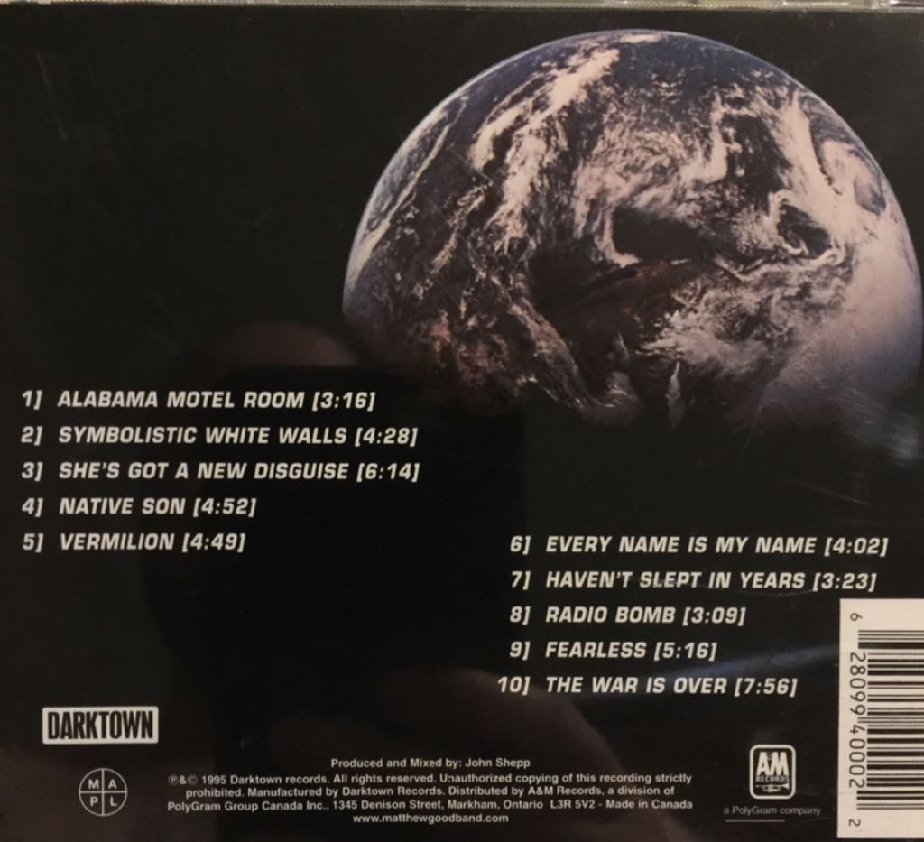 Last of the Ghetto Astronauts - Matthew Good (CD - 5211) music collectible [Barcode 628099400022] - Main Image 2