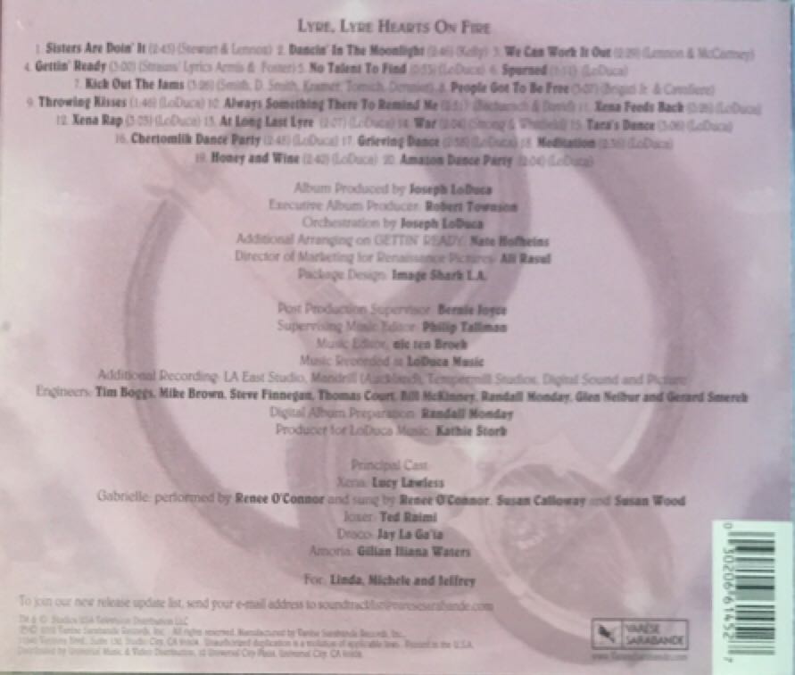 Xena: Warrior Princess: Lyre, Lyre Heart On Fire - Soundtrack (CD) music collectible [Barcode 030206614527] - Main Image 2