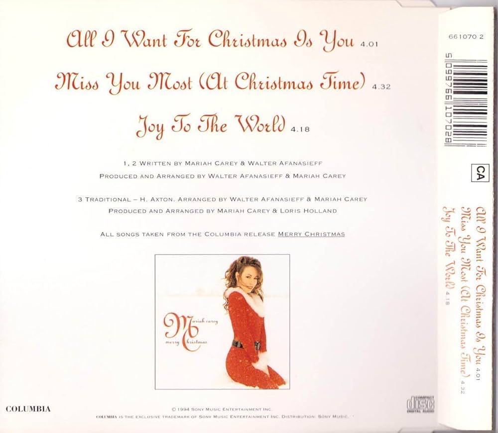 All I Want For Christmas Is You (CD Single) - Carey, Mariah (CD - 17) music collectible [Barcode 5099766094427] - Main Image 2