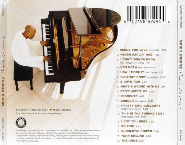 Hurt No More - Mario Winans (MP3 - 64) music collectible [Barcode 602498624944] - Main Image 3