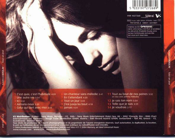 Tout un Jour - Isabelle Boulay (CD) music collectible [Barcode 5033197272627] - Main Image 2