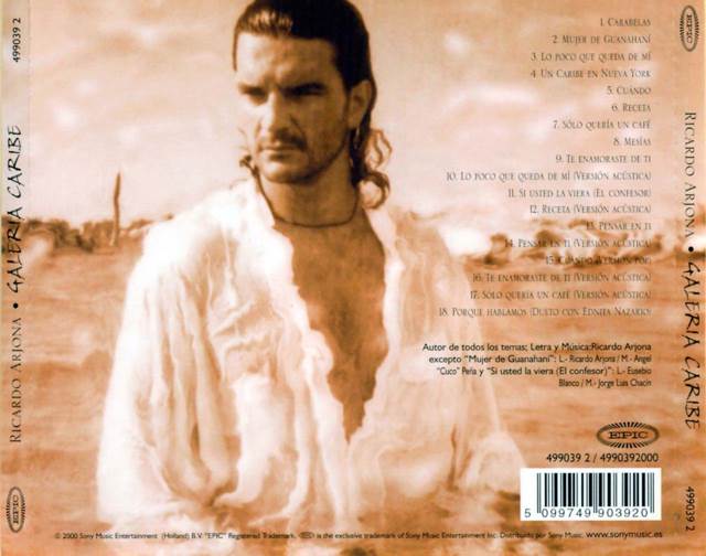 Galería Caribe - Ricardo Arjona (CD) music collectible [Barcode 7509949903920] - Main Image 2
