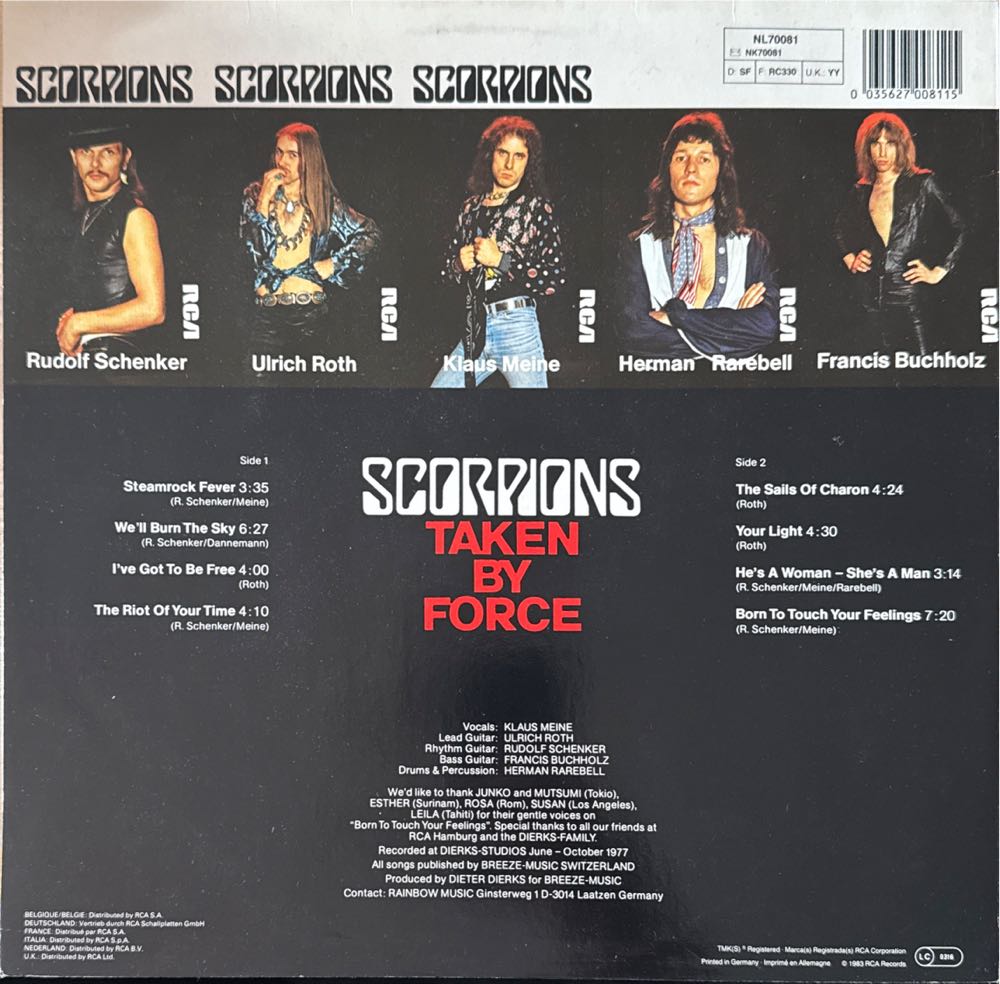 Taken By Force - Scorpions (12”) music collectible - Main Image 2