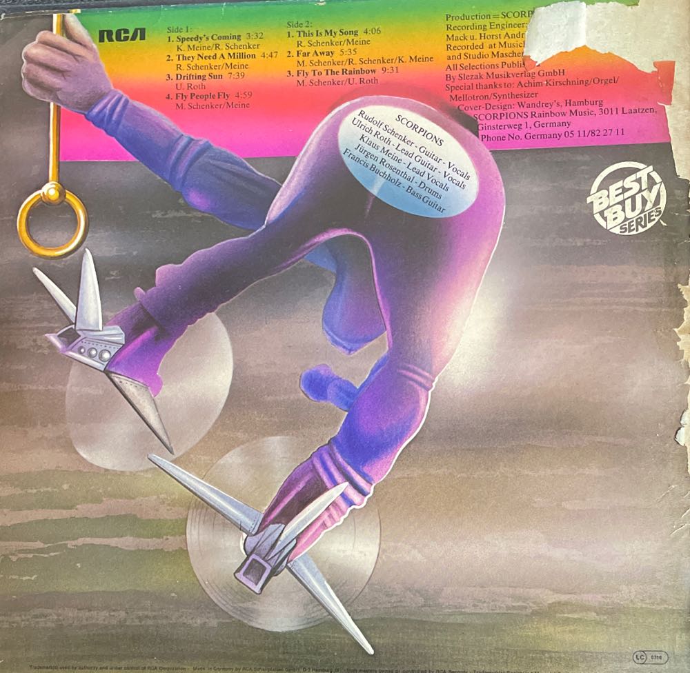 Fly To The Rainbow (Vinyl) - Scorpions (12” - 4009) music collectible - Main Image 2