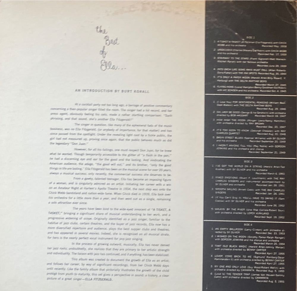 The Best Of Ella Fitzgerald - Fitzgerald, Ella (12”) music collectible - Main Image 2