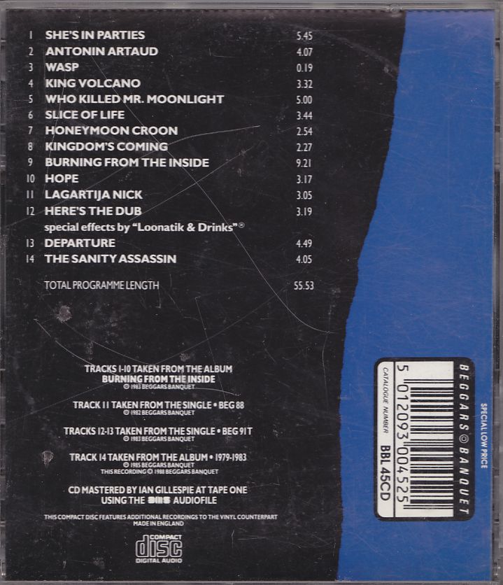 Burning From The Inside - Bauhaus (CD - 56) music collectible [Barcode 607618004521] - Main Image 2