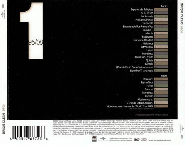 95/08 - Enrique Iglesias (CD) music collectible [Barcode 602517637252] - Main Image 2