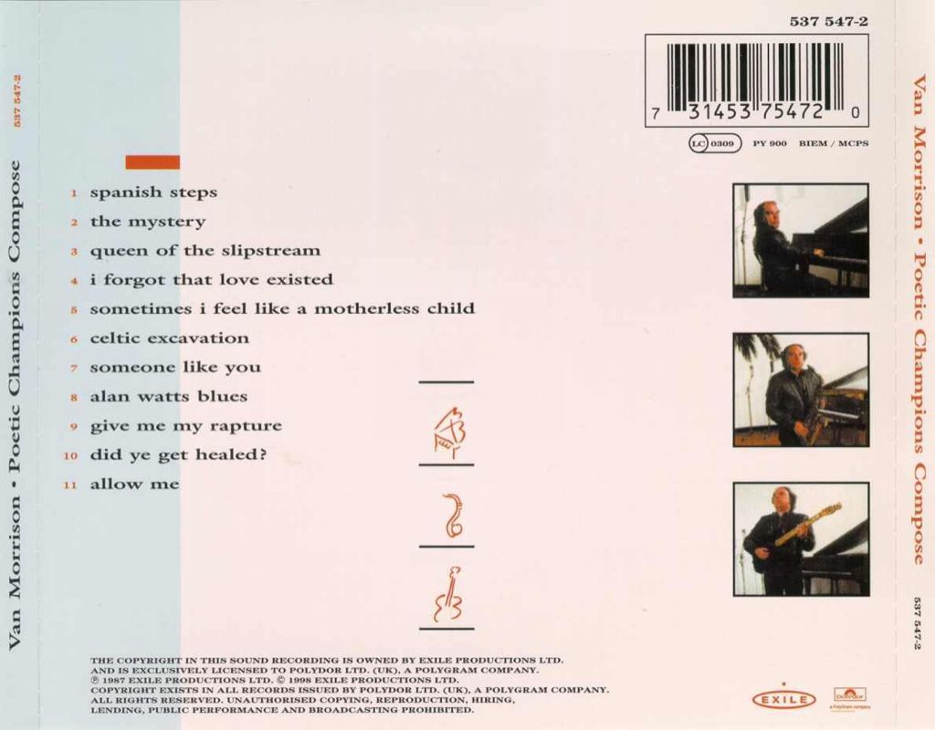 Poetic Champions Compose - Van Morrison (12”) music collectible [Barcode 042283258518] - Main Image 2