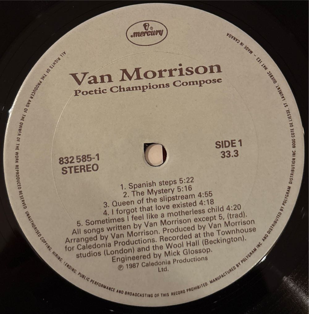 Poetic Champions Compose - Van Morrison (12”) music collectible [Barcode 042283258518] - Main Image 3