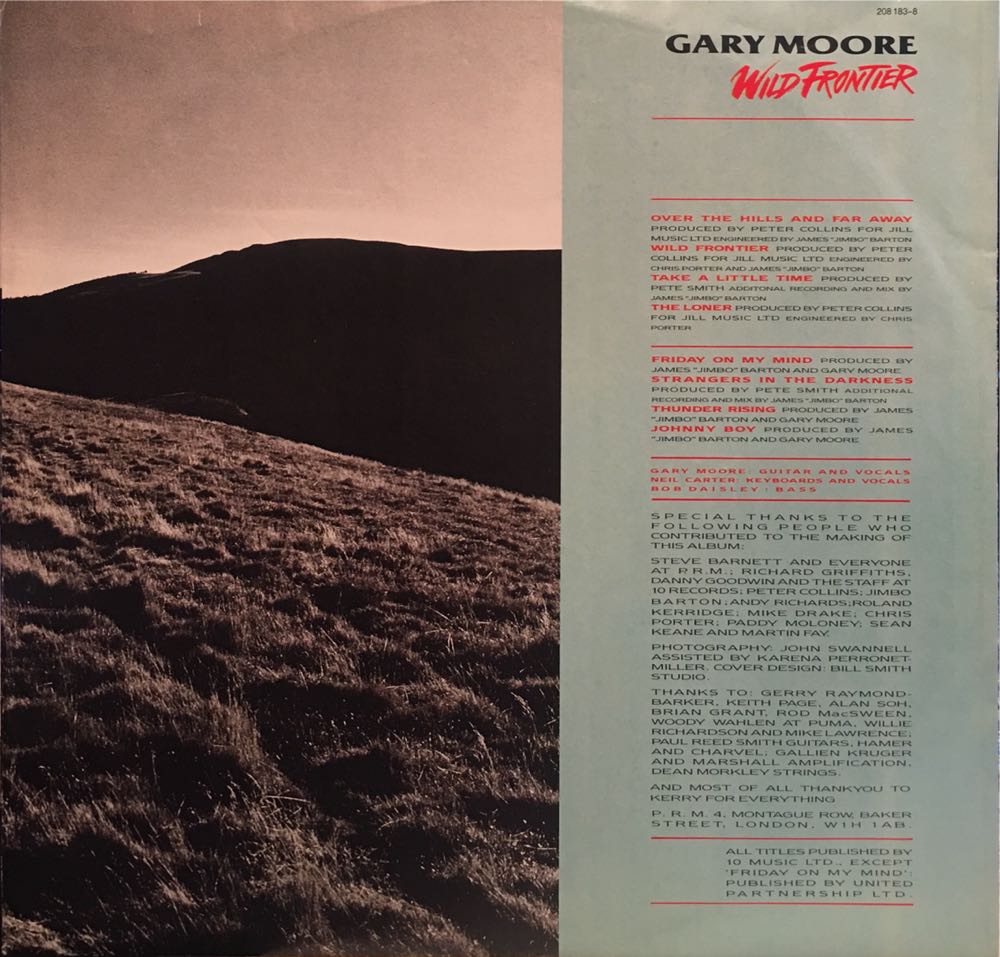Wild Frontier - Gary Moore (12” - 38) music collectible [Barcode 602557071139] - Main Image 3