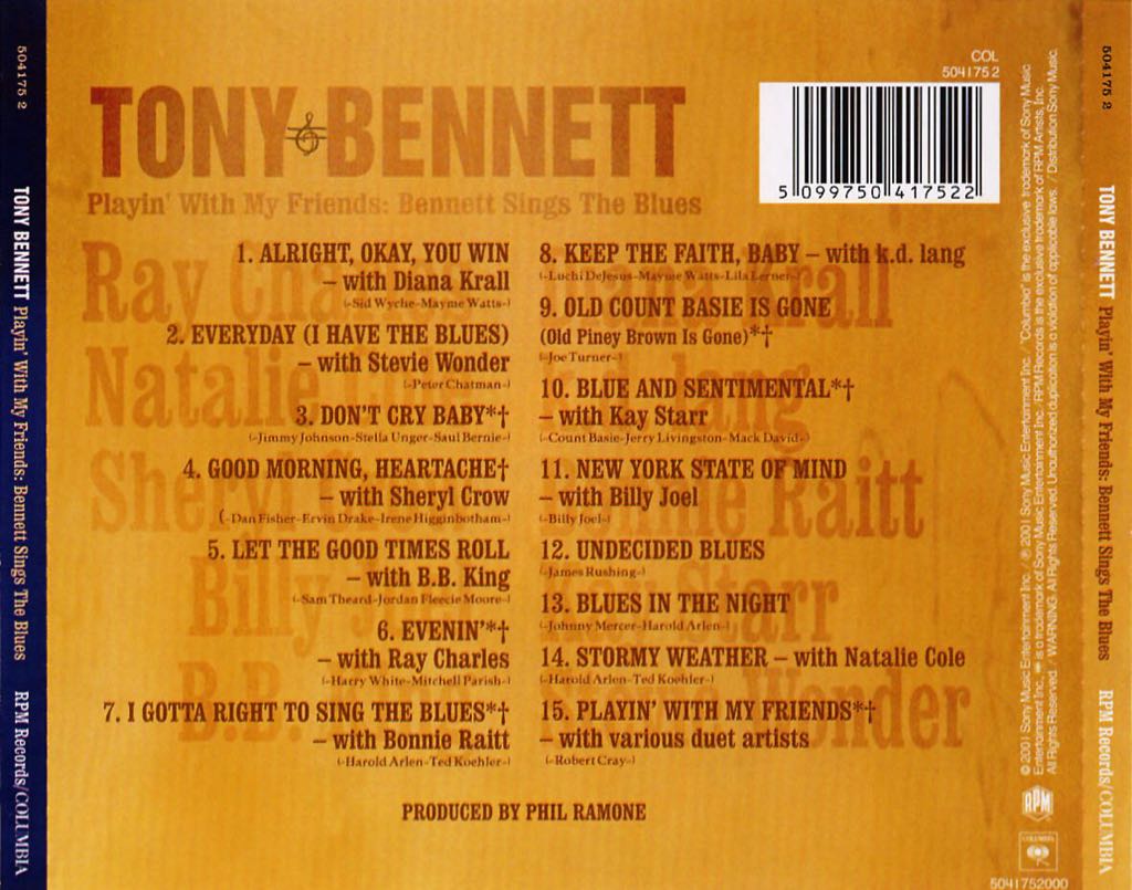 Playin With My Friends - Tony Bennett (SACD) music collectible [Barcode 696998583368] - Main Image 2
