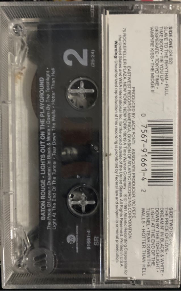 Lights Out On The Playground - Baton Rouge (Cassette) music collectible - Main Image 2