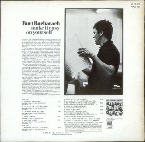 Make It Easy On Yourself - Bacharach Burt (12”) music collectible - Main Image 2