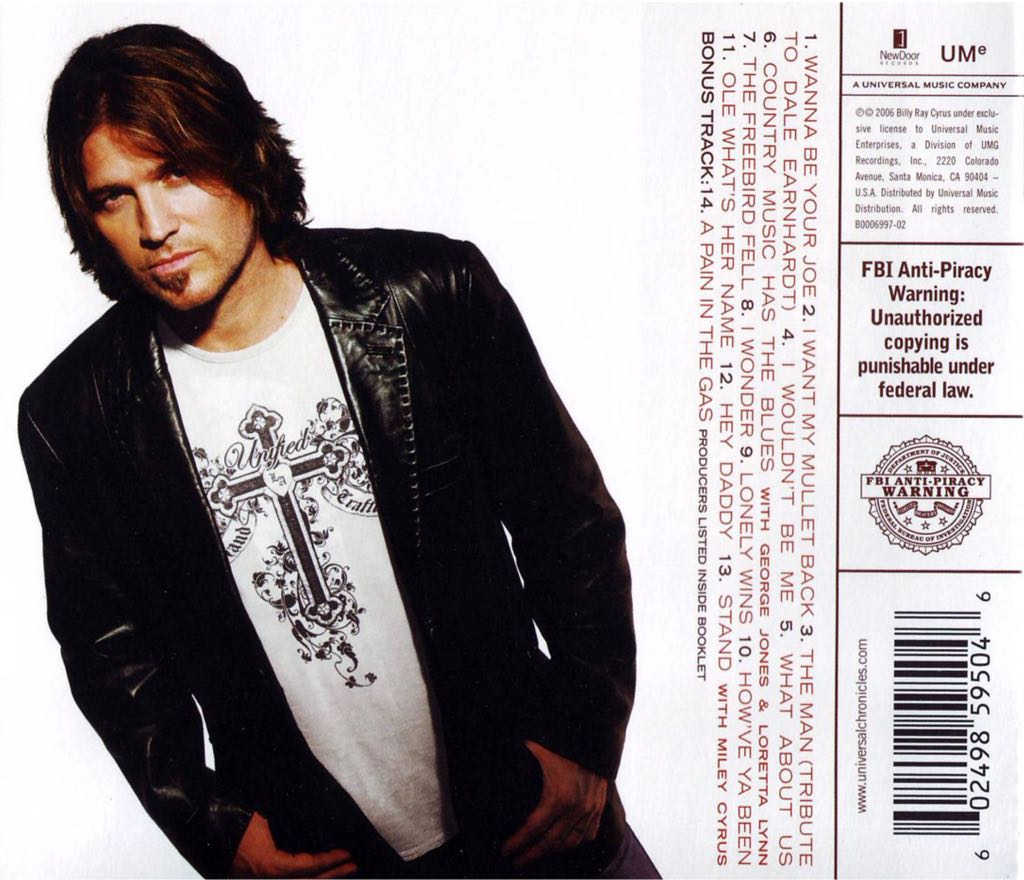 Wanna Be Your Joe - Billy Ray Cyrus (CD) music collectible [Barcode 602498595046] - Main Image 2