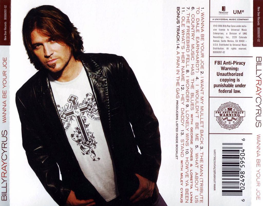 Wanna Be Your Joe - Billy Ray Cyrus (CD) music collectible - Main Image 2